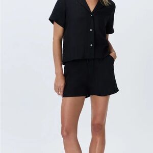 Quince Black Linen Shirt